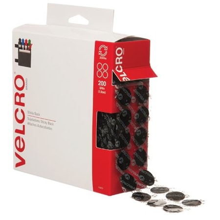 Velcro Brand 3/4'' Dots - Black VELCRO Brand Tape - Combo Pack, 200PK BUY00021873